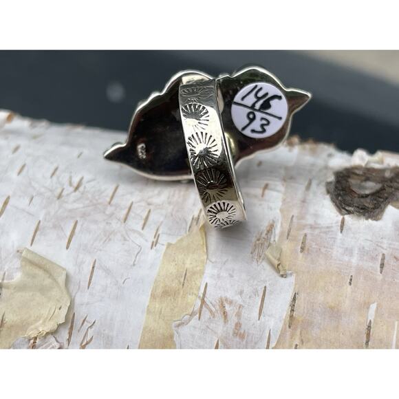 STERLING Silver NATIVE Style SW Wild Horse TURQUOISE Cluster Ring Adj 925 - Picture 4 of 9